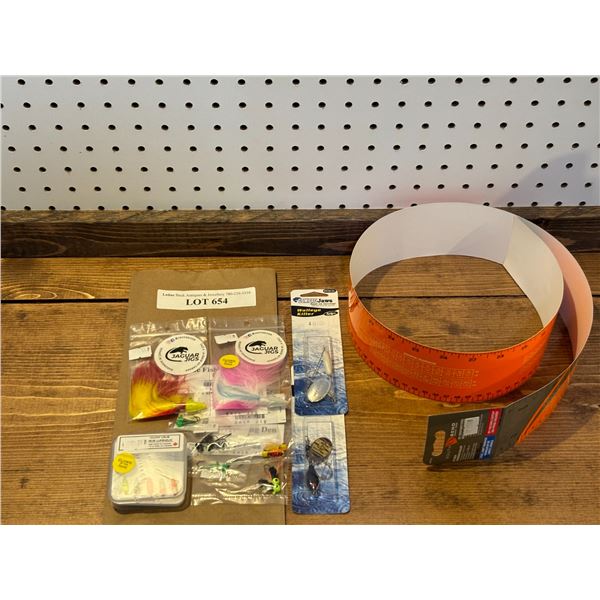 South Bend 36 Inch Adhesive Ruler, Compac Jaws Walleye Killers 5/8 oz & The Fishing Den 1/8 oz & Jag