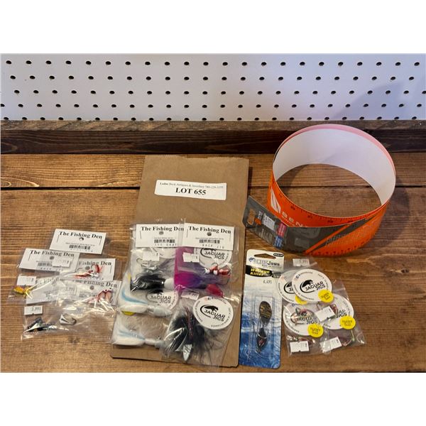 South Bend 36 Inch Adhesive Ruler, Compac Jaws Walleye Killers 5/8 oz & Jaguar  Glow Grubs & The Fis