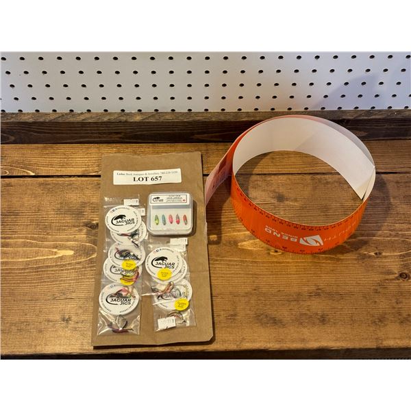 South Bend 36 Inch Adhesive Ruler,  Jaguar Glow in the Dark Jigs Size 6 & Jaguar Jigs Size 8