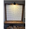 Image 1 : Wood Peg Boards w Hooks, Bench, Storage & Lamp