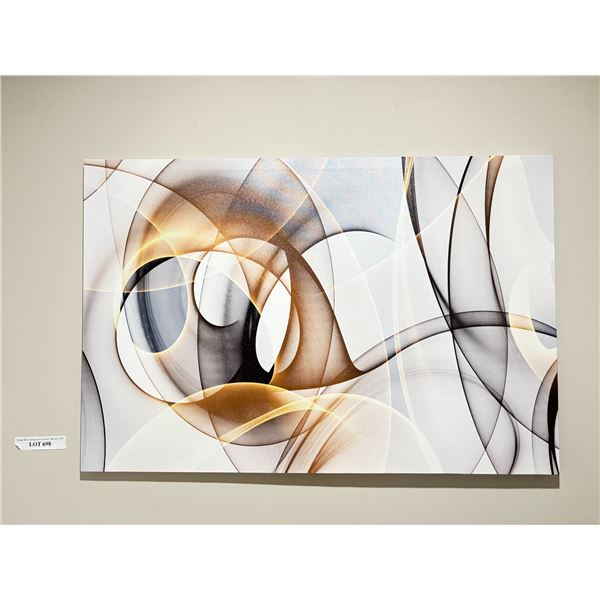 Modern Painting in Caramel Black, Grey, & White Colours
