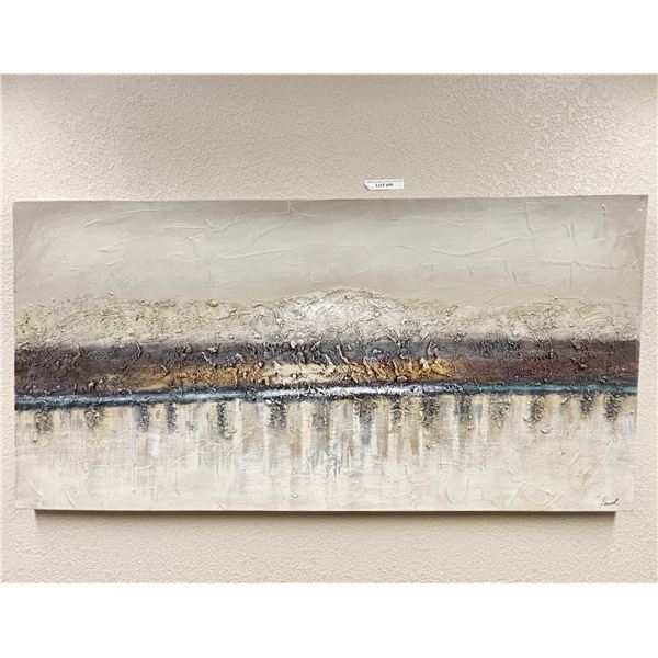 Textured Oil Mountain Painting - Large