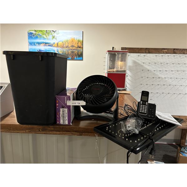 Open Sign, Fans, Panasonic Telephone, Price Gun & Garbage Containers