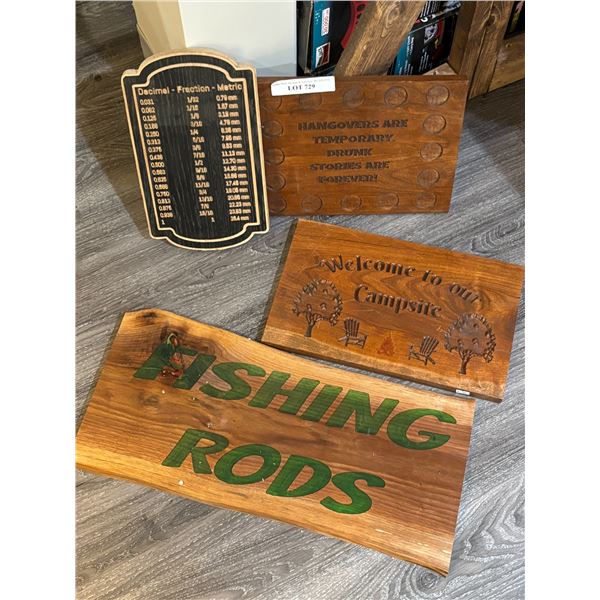Variety of Wood Fish Inspired Signs