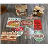 Image 1 : Asst Stamped Metal Signs & Box of Plastic Glasses