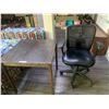 Image 1 : Wood Table &  Office Chair on Castors