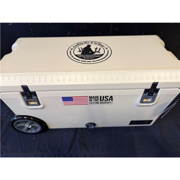 Wyldgear 75 qt Cooler with the "Putting the 'U' in Hunt" Logo