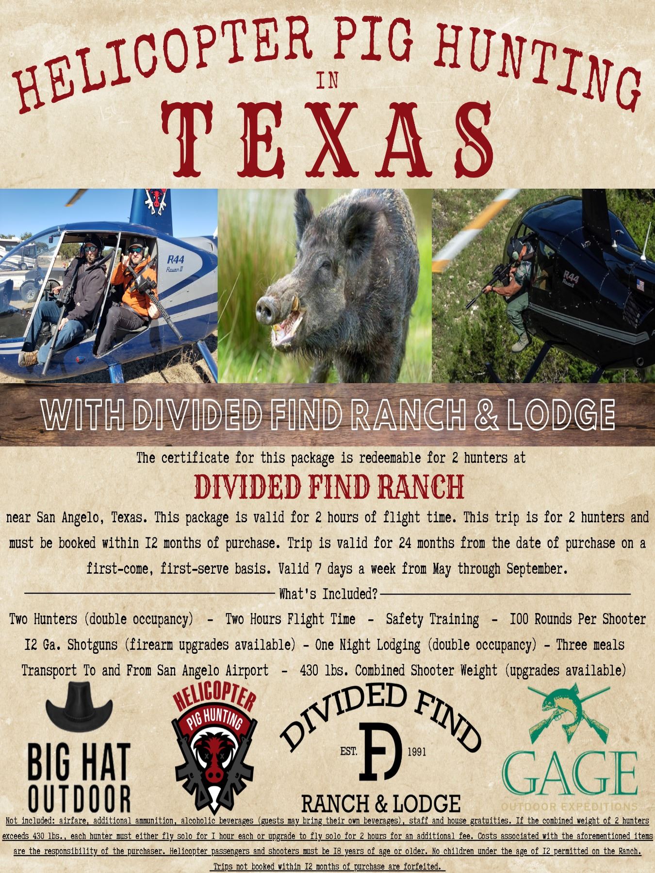 Texas Helicopter Pig Hunt