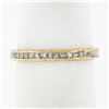 Vintage 18k Gold 0.85 ctw Channel Princess Cut Diamond Eternity Wedding Band Rin