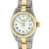 Rolex Ladies 2 Tone White Index 26MM Oyster Band Fluted Wristwatch