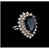 14KT White Gold 12.42 ctw Topaz and Diamond Ring
