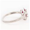 Image 1 : 0.88 ctw Diamond and 0.37 ctw Ruby Platinum Ring