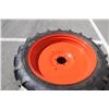 Image 3 : Firestone Pair of 9.5-32 tires on 6 bolt steel Kubota OEM rim, 100% tread, 5 1/4" pilot, 6 3/4" bolt