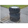 Image 2 : Mag Off Road set of 3 25x10.00-12 tires on 4 bolt aluminum rims to fit Kubota RTV's