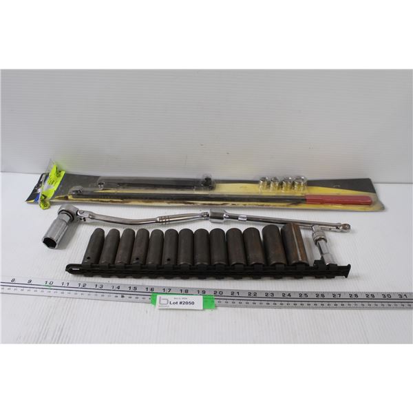 Metric Impact Deep Socket Set, Socket Wrench & Extension, Serpentine Belt Tool Set