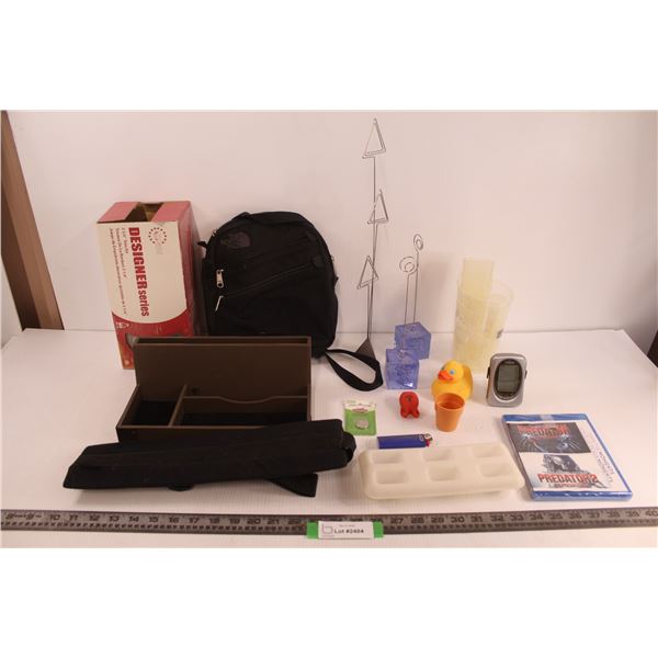 The North Face Side Satchel, Nextlite 3 1/4" Trim Kit, Decorative Glass Cube and Metal Pyramid Ornam
