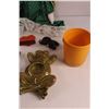 Image 3 : Math Instruments Set, Cadbury Tin, Plastic Plate & Serving Tray, Frog Soap Dispenser, (2) Glass Frog