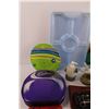 Image 5 : Math Instruments Set, Cadbury Tin, Plastic Plate & Serving Tray, Frog Soap Dispenser, (2) Glass Frog