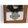 Image 2 : Harley Davidson Mirrored Picture in Wood Frame - 14" x 11"
