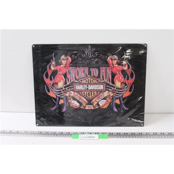 Harley Davidson - Sworn to Fun - Metal Sign - 16" x 12"