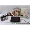 Image 1 : Digital Photo Display - Powers On, (2) Clocks, as is - Toilet Paper Dispenser, Misc.