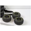 Image 4 : Vehicle Bag Phone - as is, (2) Corner Clamps, Green Insulator, (3) Remote Control Tires, Misc.