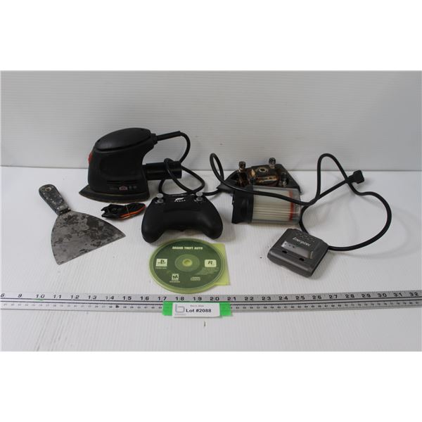 Corner Sander - Powers On (as is), Remote Control, Putty Knife, Grand Theft Auto PlayStation Game, M