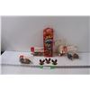 Image 1 : Uno Stacko Game, (3) Kawasaki, Triumph Badges, (4) Christmas Bird Decorations
