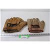 Image 1 : (2) Vintage Leather Baseball Gloves - Some Wear