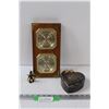 Image 1 : Bulova Barometer & Thermometer Gauge, Metal Heart Storage Case, Pail Man Ornament