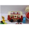 Image 3 : Children's Toy Lot: Little People, Fisher Price, Bus, Fire Truck Trailer, Misc.