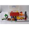 Image 1 : Children's Toy Lot: Hot Wheels, Semi & Trailer, Fisher Price, Misc.