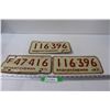 Image 1 : (3) Saskatchewan License Plates - Pair + Farm Plate - 1971