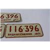 Image 2 : (3) Saskatchewan License Plates - Pair + Farm Plate - 1971