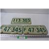 Image 1 : (3) Saskatchewan License Plate - Pair of Farm Plates and Single Plate 1970 & 1974