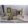Image 1 : (2) 5"x7" Wooden Picture Frames, Set of Sears Pillowcases, Assorted Stitching Bars, Thread, & Needle