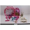 Image 1 : Pink Translucent Kid's Backpack w/ Disney Princess Pencil Case, Clear Plastic Barbie Children's Bag 
