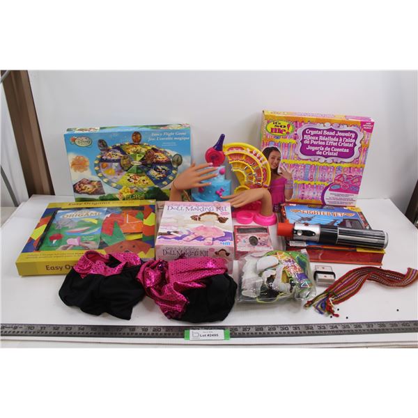 Crystal Bead Jewellery Kit - As Is, Easy Origami Book & Kit - As Is, Doll Making Kit - As Is, Disney