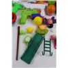 Image 2 : (2) Water Guns, Assorted Children's Kitchen Toys, Assorted Rubber Toys