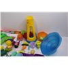Image 4 : (2) Water Guns, Assorted Children's Kitchen Toys, Assorted Rubber Toys