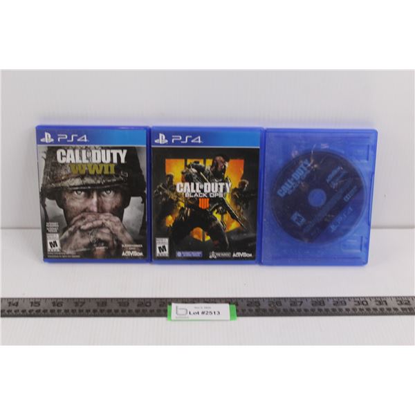 (3) PS4 Games: Call of Duty Black Ops 3, Call of Duty Black Ops 4, Call of Duty WWII - As Is