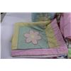 Image 2 : Yellow Flower Blanket & Pillow Set, White Multicoloured Butterfly Twin Bed Set, Pink Flat Sheet