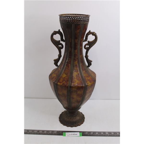Metal 22" Brown Vase w/ Handles