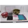 Image 1 : Apple iPad Smart Cover, (3) Notebooks, Monthly Planner, Brass Plant Pot, Christmas Tin 8", Misc.