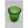 Image 5 : Set of Glass Salt And Pepper Shakers, (2) Syrup Containers, (2) Sugar Containers, & Green Glass Vase