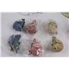 Image 2 : (6) Plastic Sparkly Bird Ornaments, Ceramic Angels Statuette 9.5", Baby Angel Battery Operated Lamp,