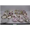 Image 1 : (15) China Saucers, (2) Ceramic Soup Bowls w/Spoons, & (2) Glass Serving Cups