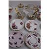 Image 3 : (15) China Saucers, (2) Ceramic Soup Bowls w/Spoons, & (2) Glass Serving Cups