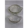 Image 3 : Myott Son & Co. Serving Bowl 9.5", Altrohlau Butter Dish, Assorted Glass Dishes, & Metal Serving Dis