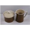 Image 4 : Set of Mikasa Ceramic Creamer & Sugar Bowl, (2) Sets of Brown Ceramic Creamer & Sugar Bowls, Ceramic